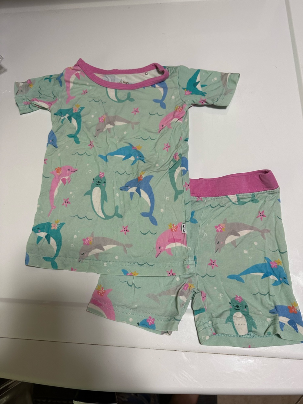Little Sleepies Mint Dolphin Short Sleeve PJs